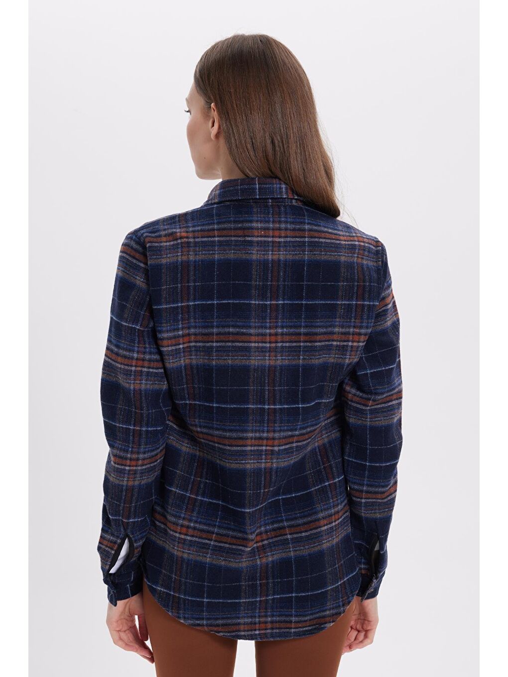 Karışık Kadın Oversize Geniş Kalıp Oduncu Ekose Gömlek-5