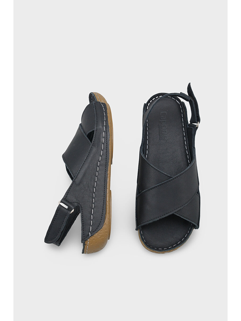 Siyah Florina Hakiki Deri Soft Konfor Kadın Sandalet-4