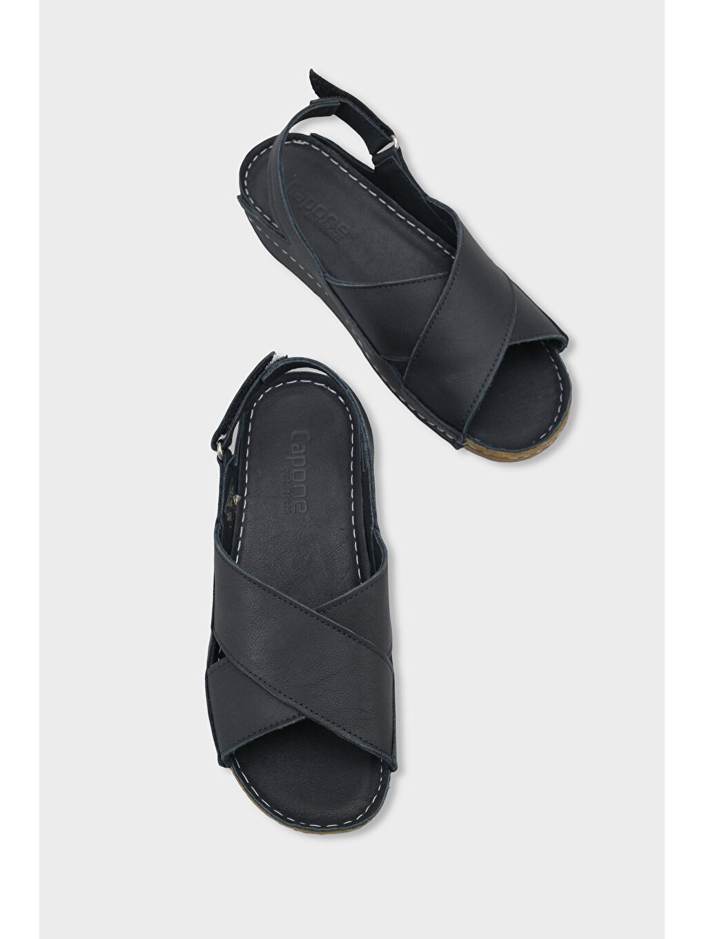 Siyah Florina Hakiki Deri Soft Konfor Kadın Sandalet-5