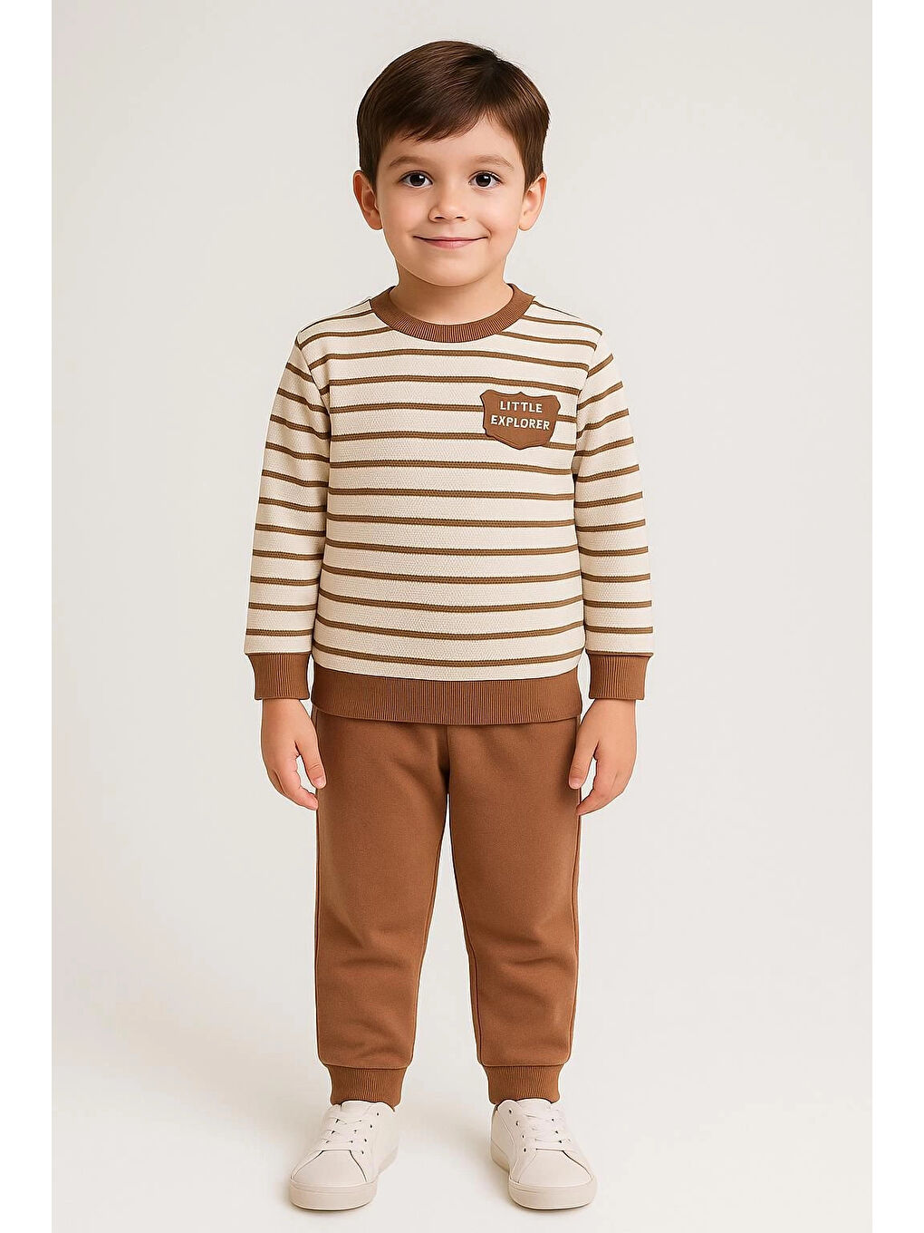 Kahverengi Çizgili Erkek Bebek Takım 20108