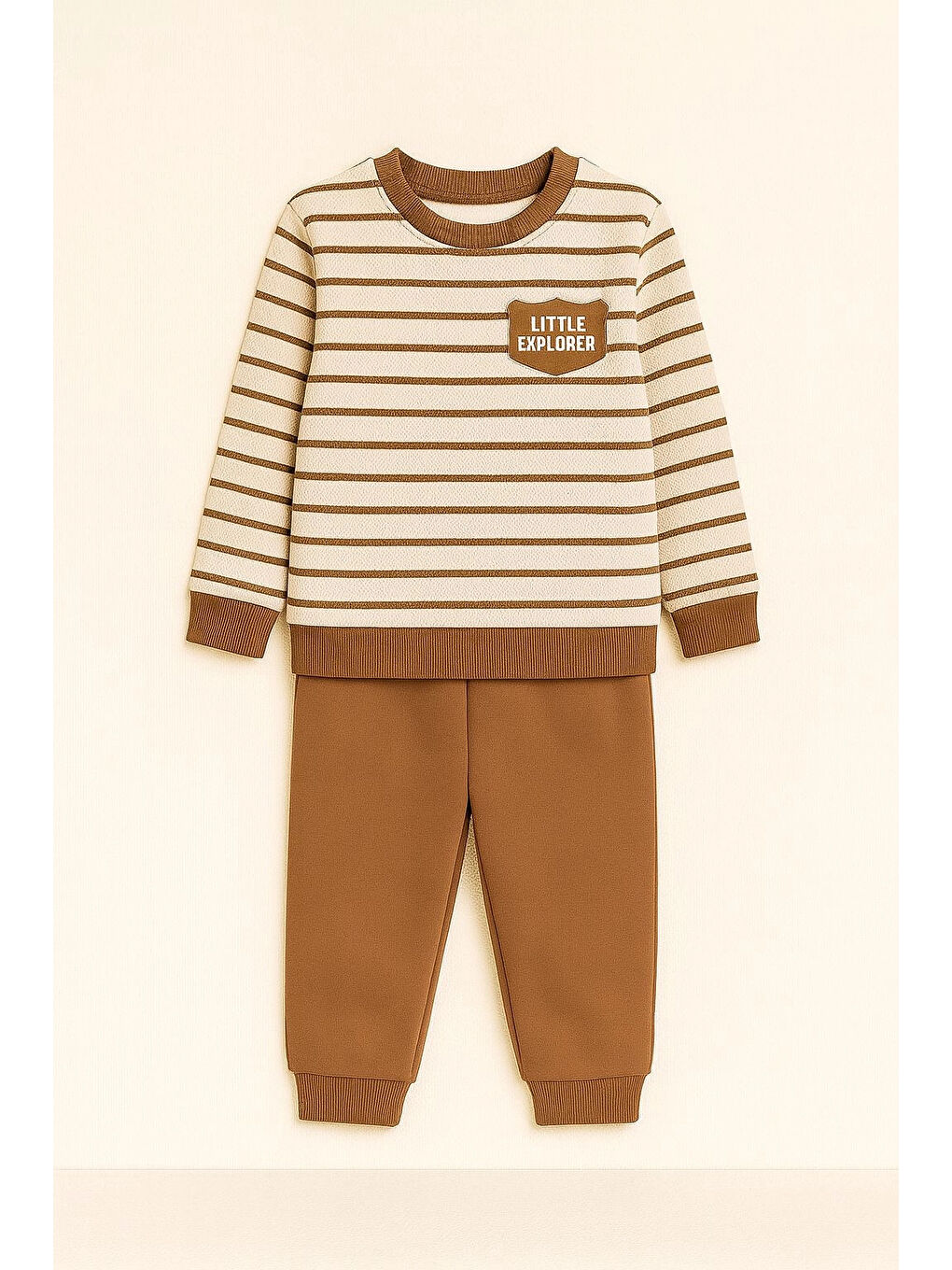Kahverengi Çizgili Erkek Bebek Takım 20108-1