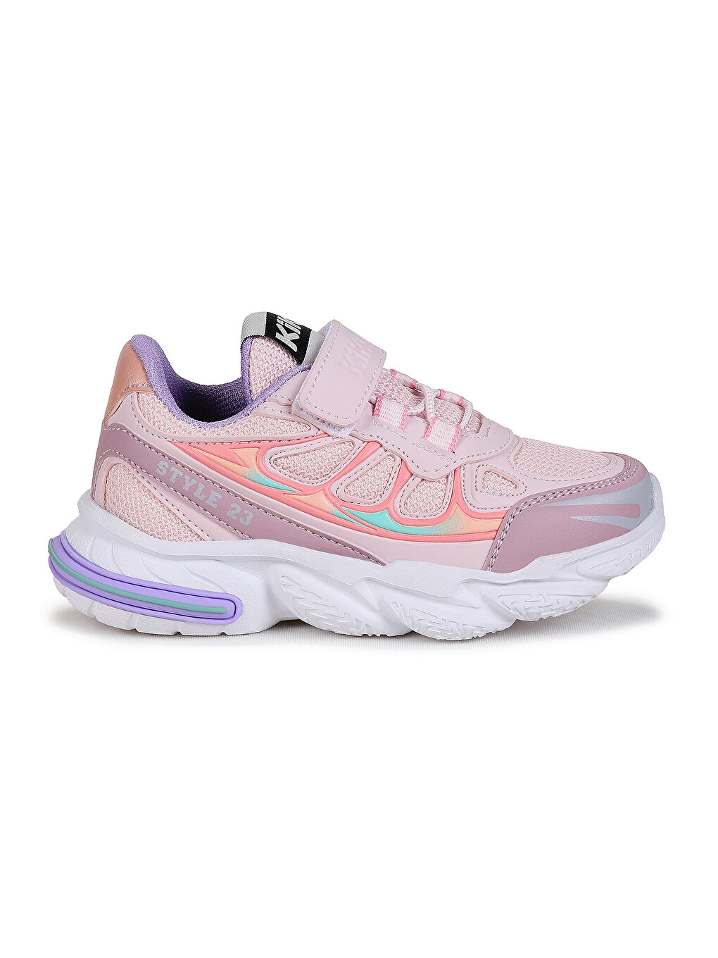 Lila Style Faylon Taban Günlük Cırtlı Kız Çocuk Spor Ayakkabı-3