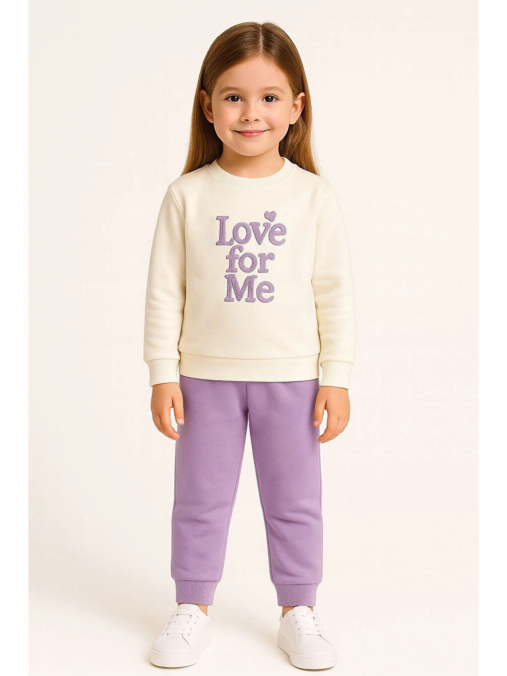 Ekru Love For Nakışlı Kız Çocuk Takım 20457