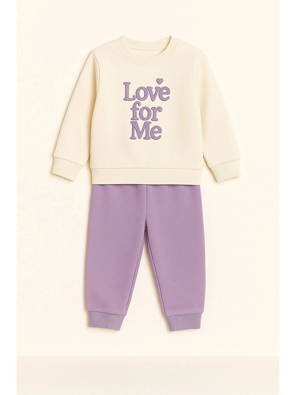 Ekru Love For Nakışlı Kız Çocuk Takım 20457-1