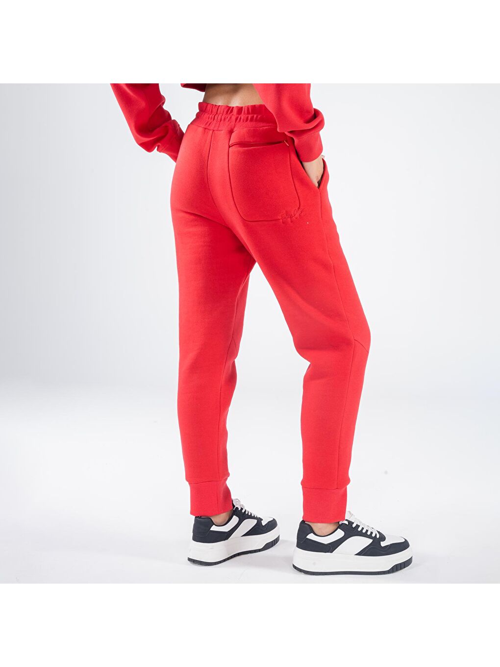 Agar Kadın Kırmızı Cepli Lastikli Jogger Pantalon Eşofman Altı-1