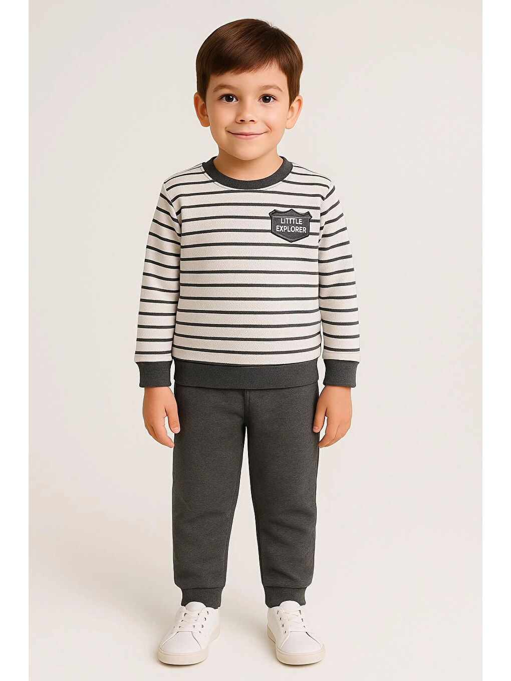 Gri Çizgili Erkek Bebek Takım 20108