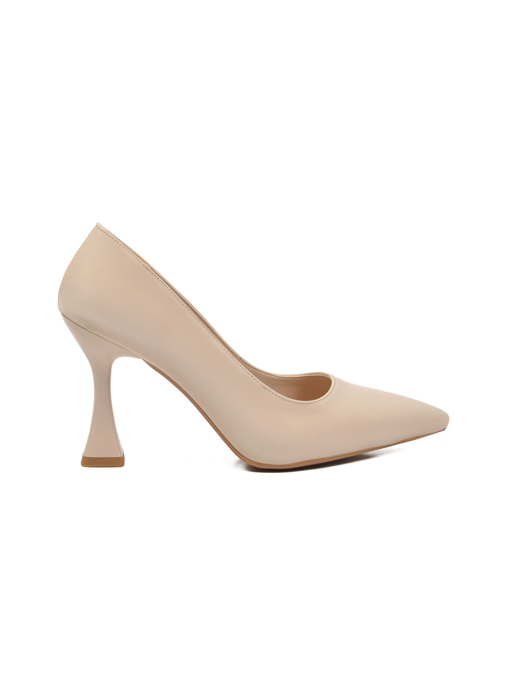 Bej İnce Uzun Kadın Topuklu Abiye Ayakkabı 665127 Z-1