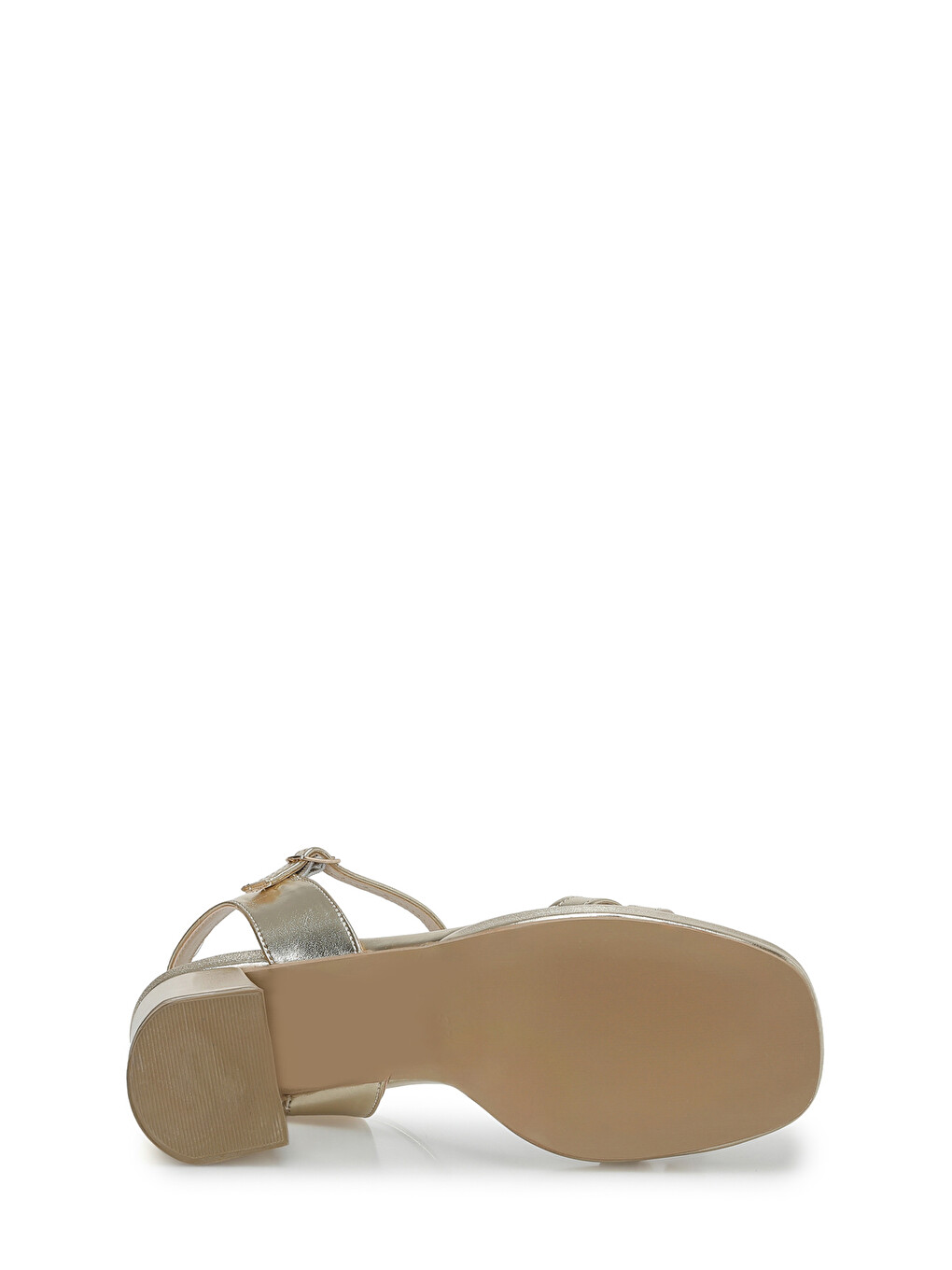 Sarı 26S-313 Altın Kadın Topuklu Ayakkabı-5