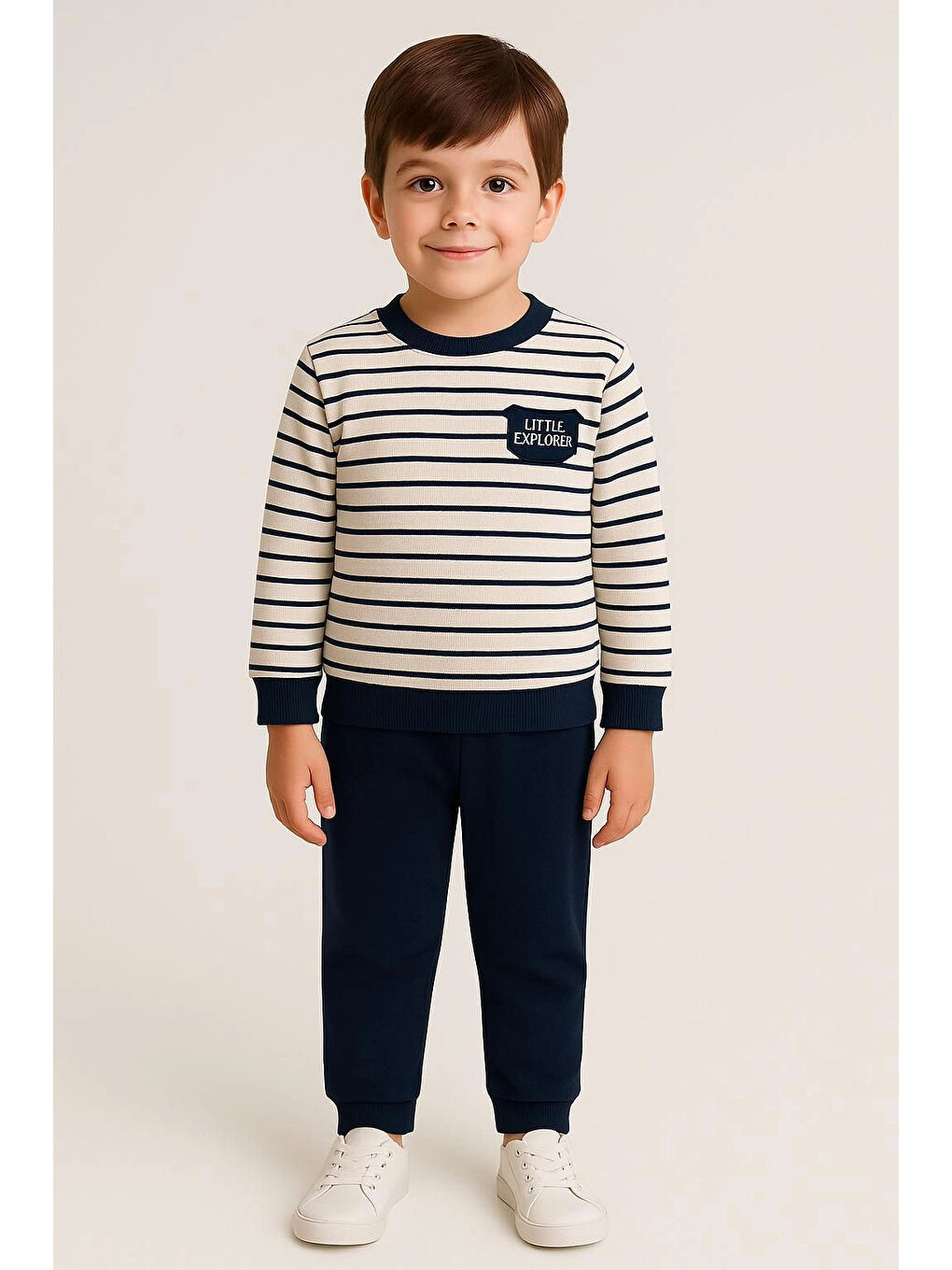 Lacivert Çizgili Erkek Bebek Takım 20108