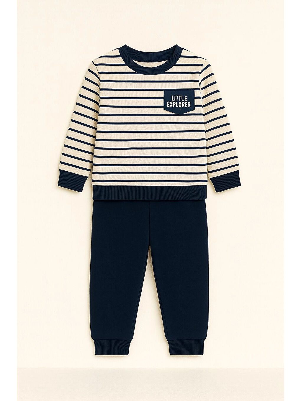 Lacivert Çizgili Erkek Bebek Takım 20108-1