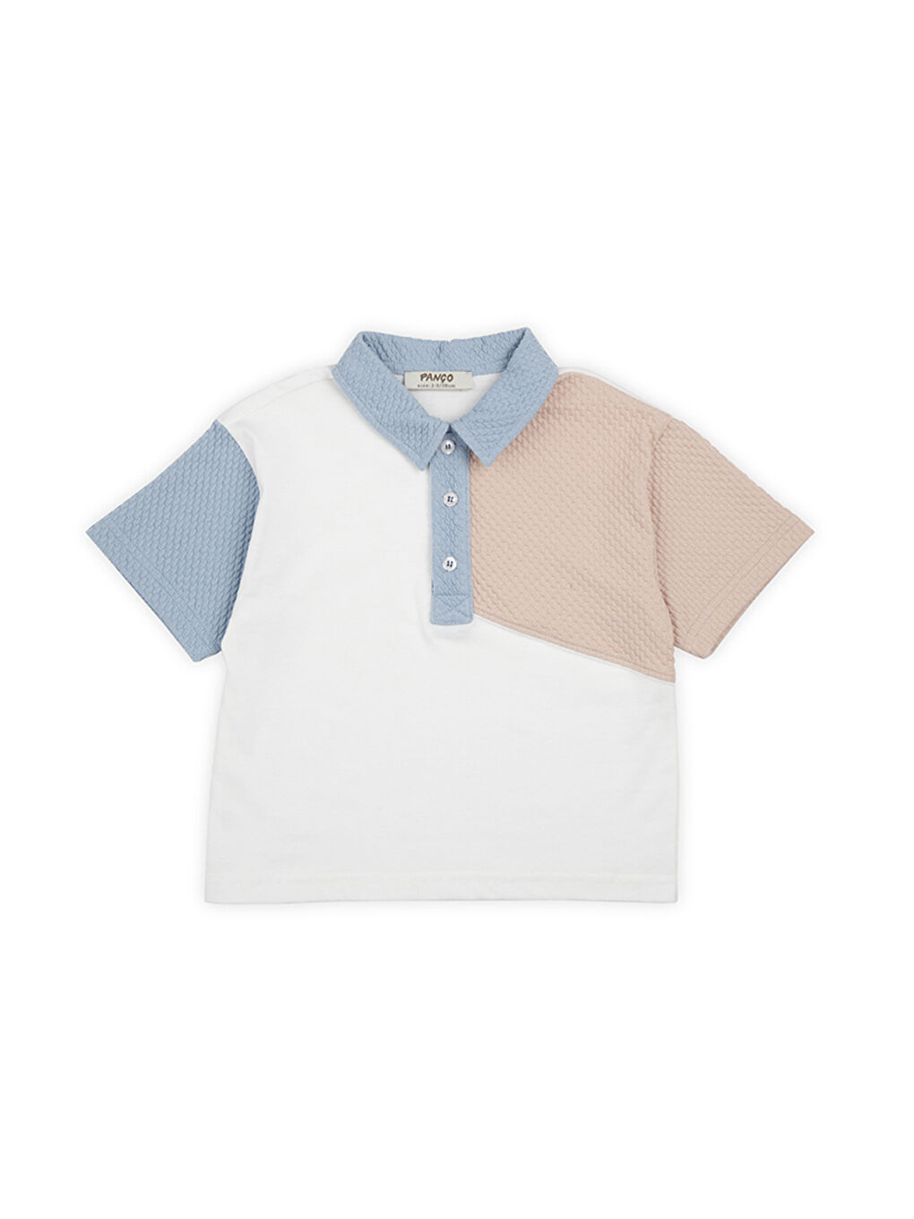 Erkek Çocuk Blok Renkli T-Shirt Mavi-1