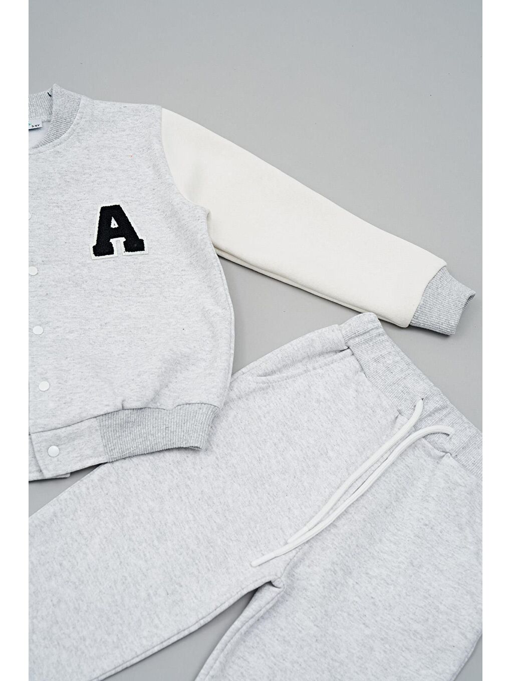 Kolej Ceket A Nakışlı Gri Alt Üst Takım-4