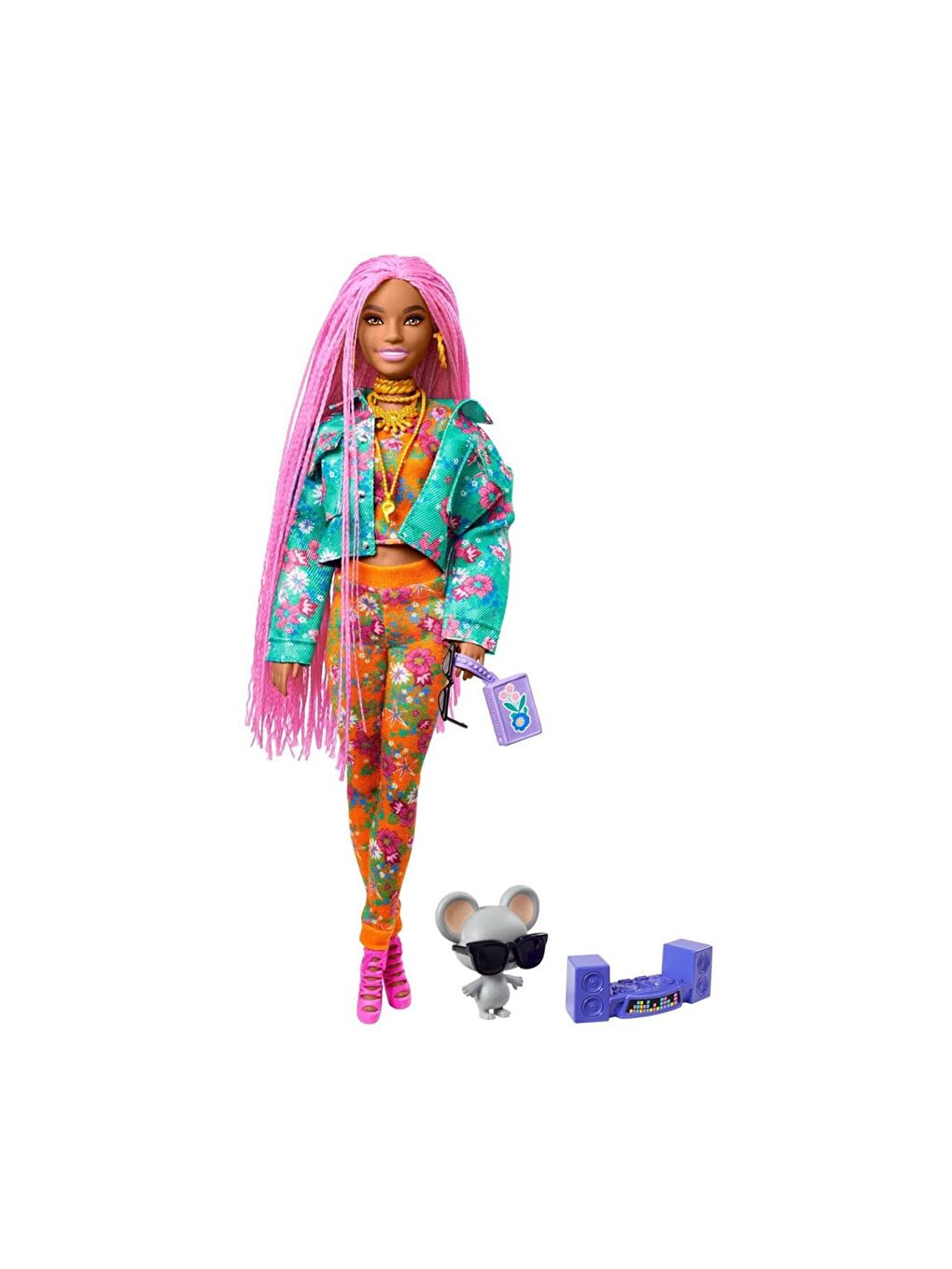 BARBIE Karışık Extra Pembe Örgü Saçlı Bebek GXF09