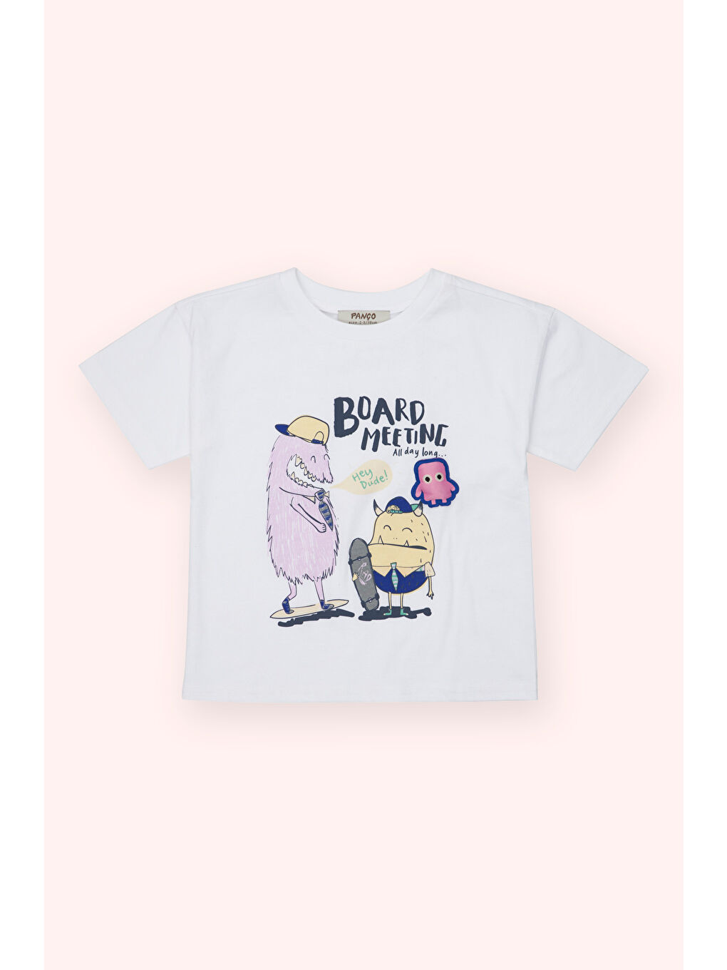 Erkek Çocuk Baskılı Kısa Kollu T-Shirt Beyaz