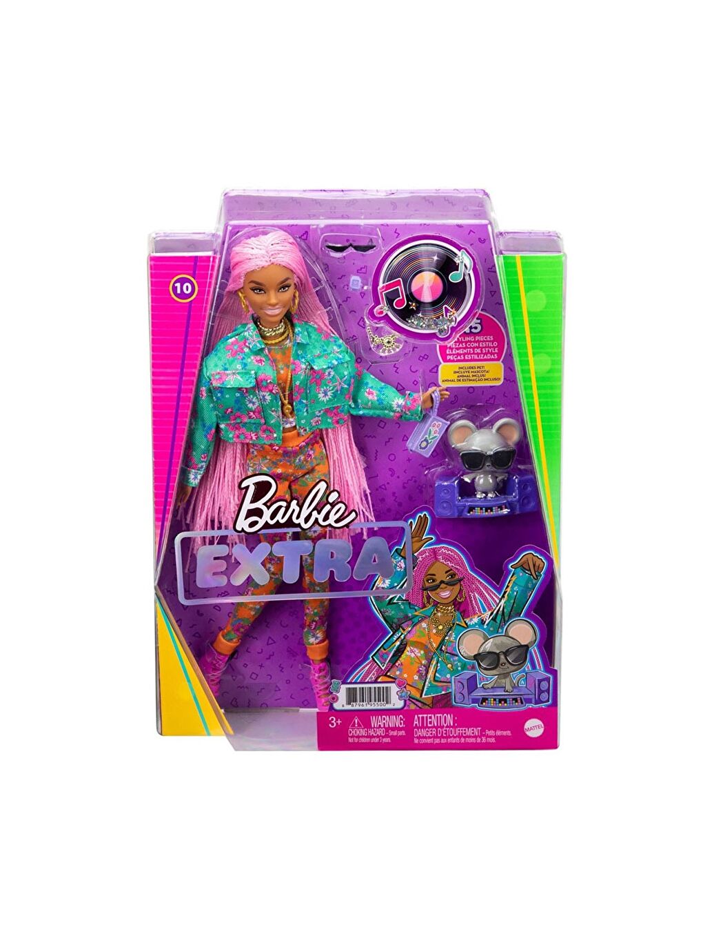 BARBIE Karışık Extra Pembe Örgü Saçlı Bebek GXF09 - 3