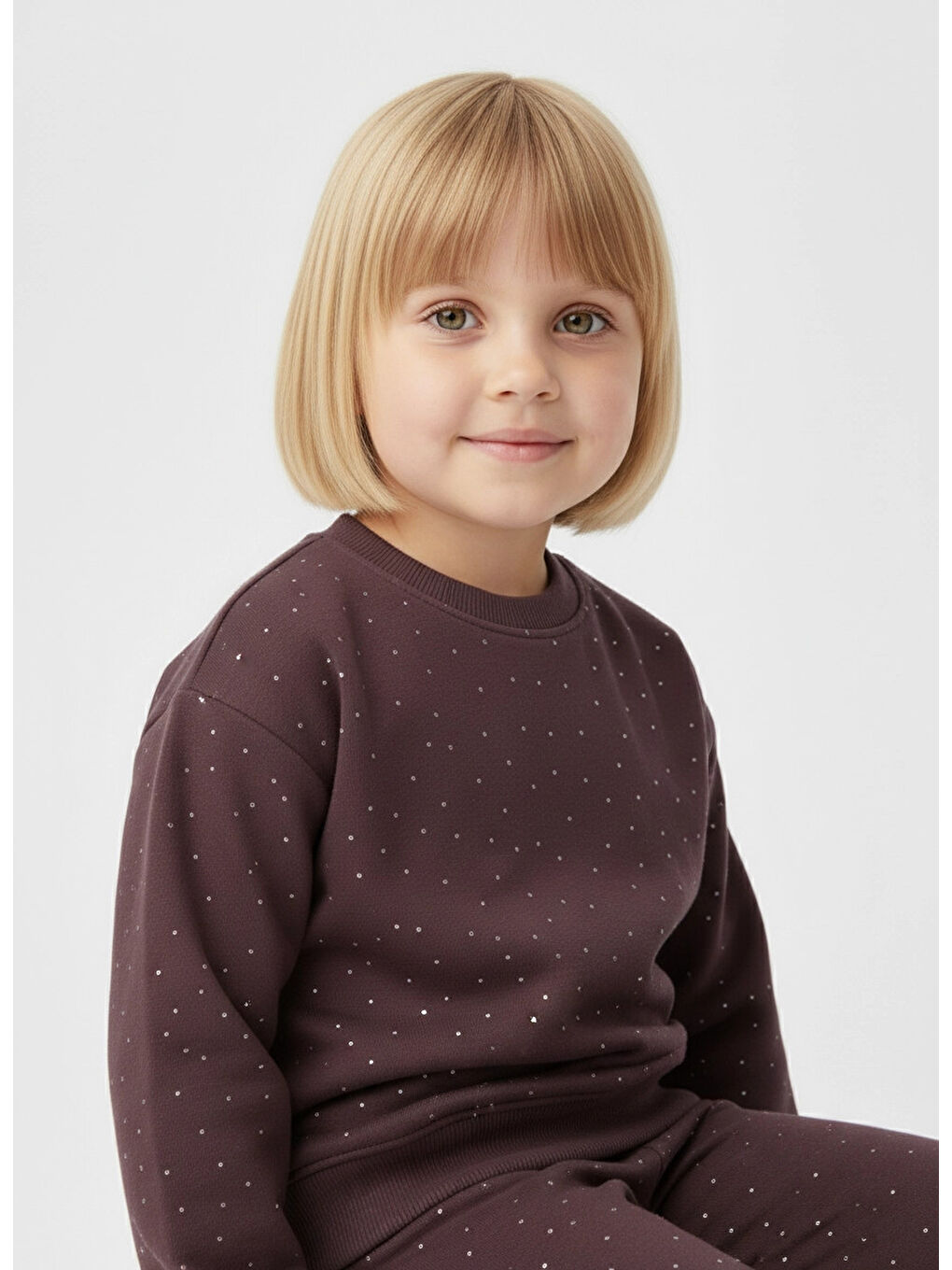 Pembe Parlak Taşlı Kız Çocuk Takım 20459-1