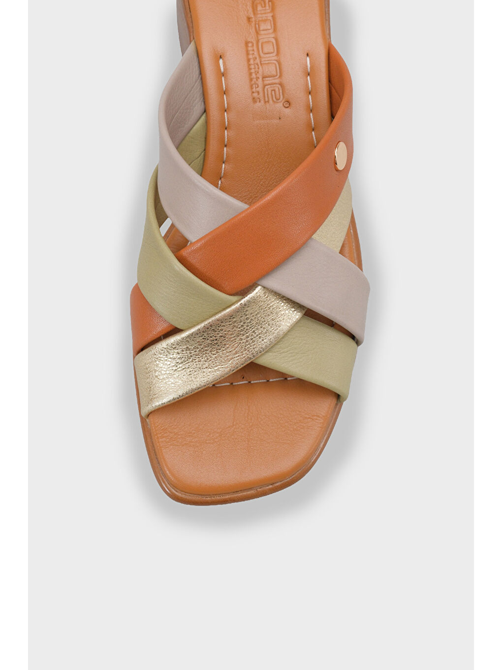 Kahverengi Melania Hakiki Deri Orta Topuklu Kadın Terlik-2