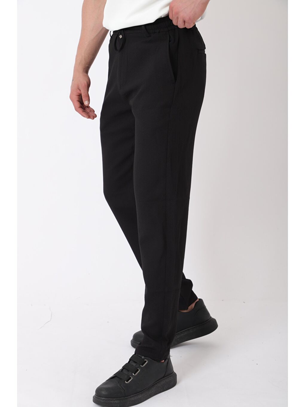 Siyah Gofret Desen Jogger Pantolon CPT-3_0399-1