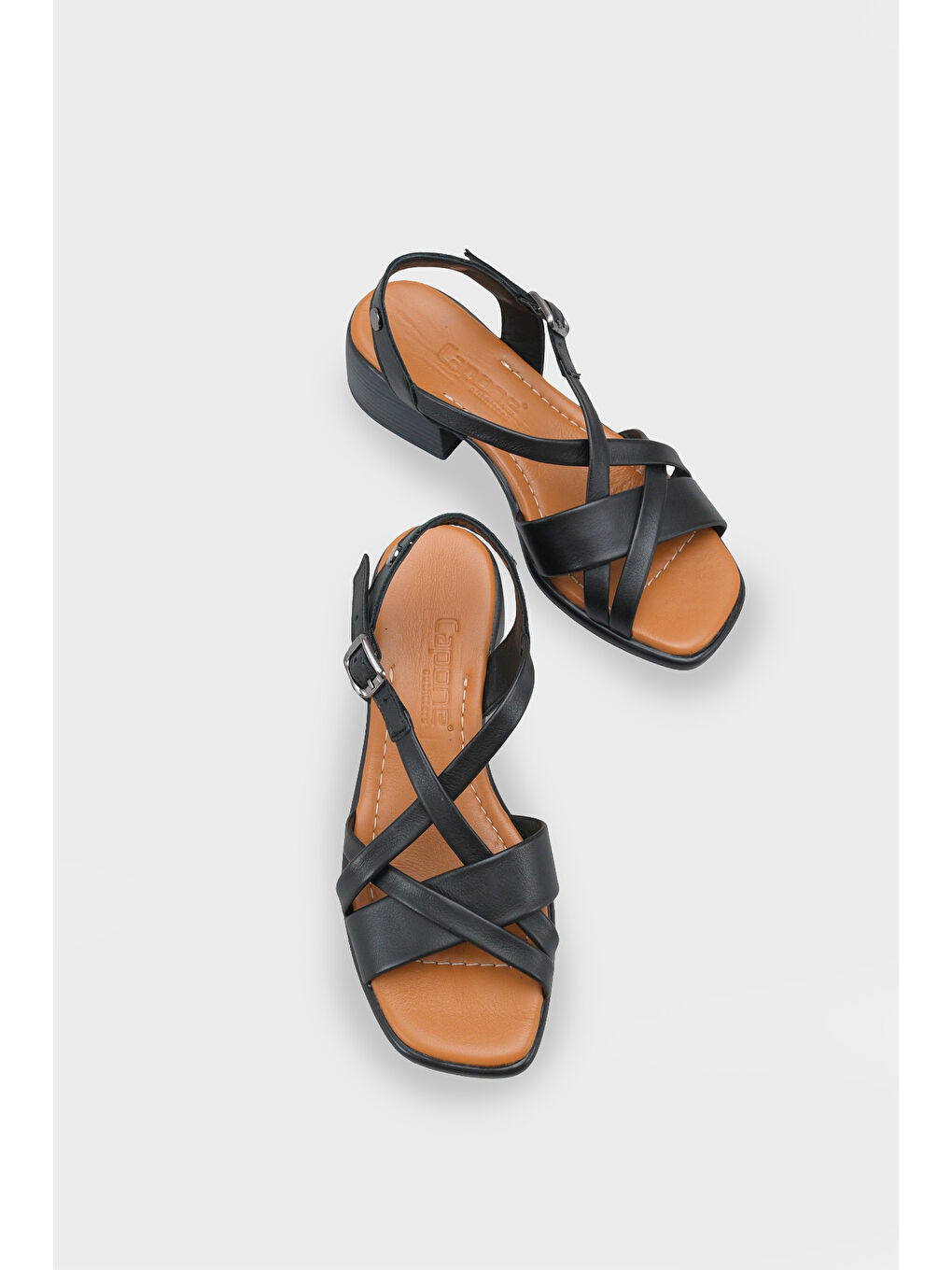 Siyah Noreen Hakiki Deri Orta Topuklu Kadın Sandalet-5