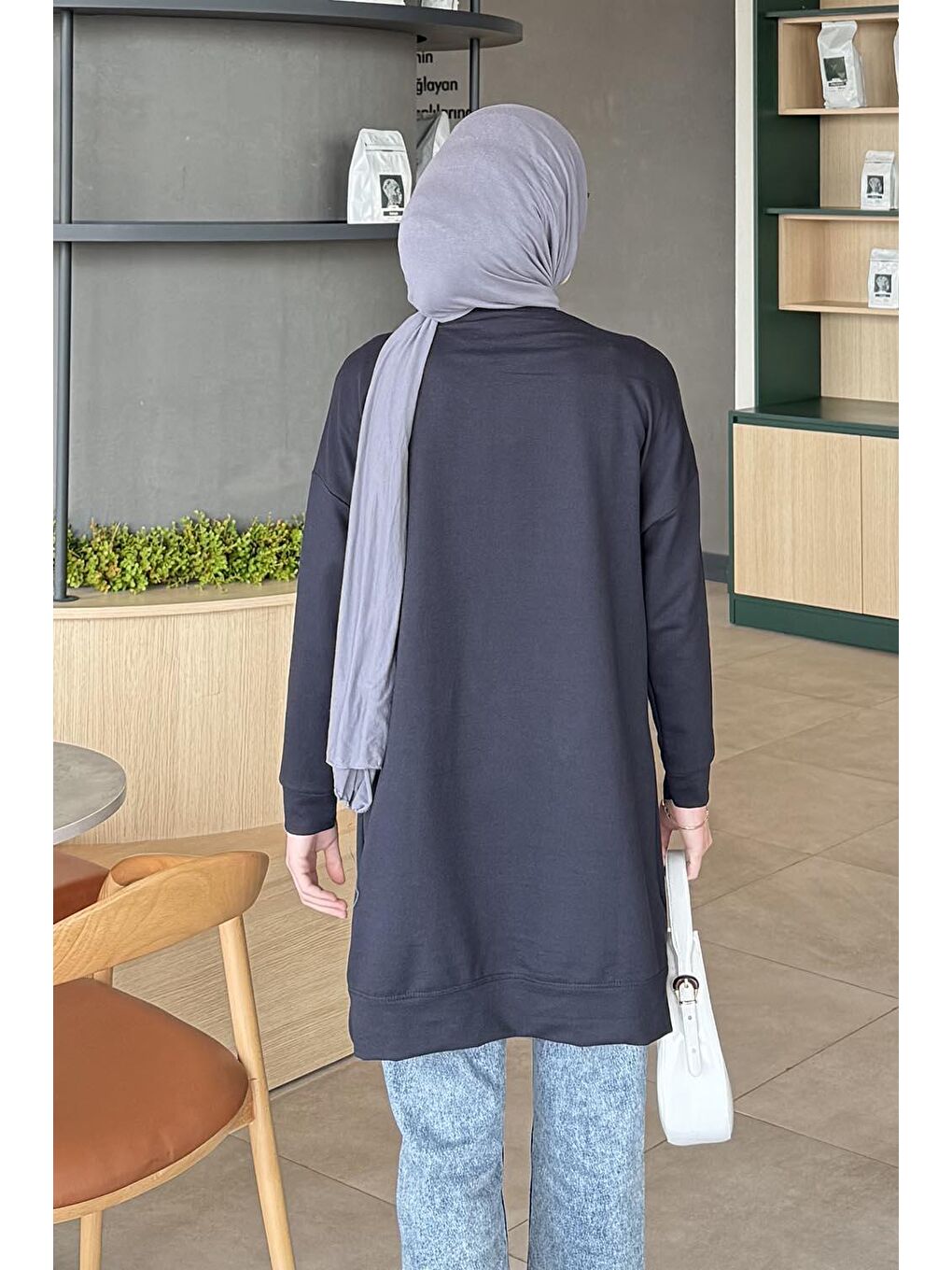 İki Iplikli Arma Detaylı Sweat Tunik Lacivert-3