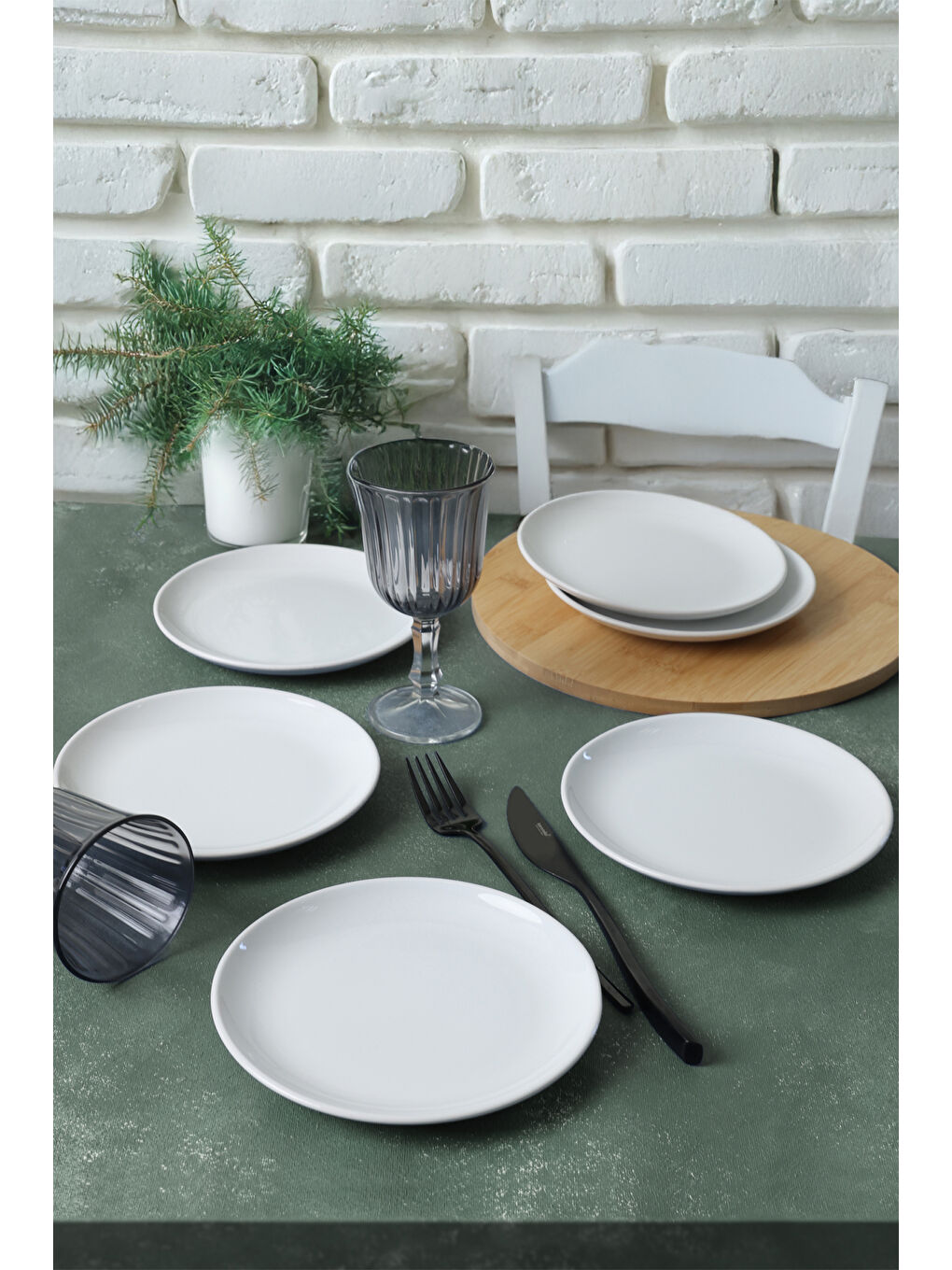 Keramika Beyaz Delta Pasta Tabağı 17 Cm 6 Adet