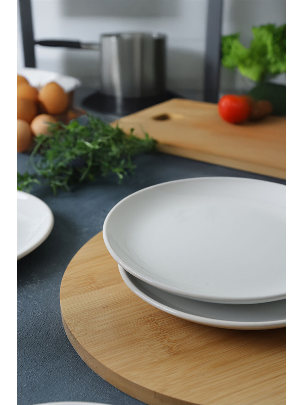 Keramika Beyaz Delta Pasta Tabağı 17 Cm 6 Adet - 1