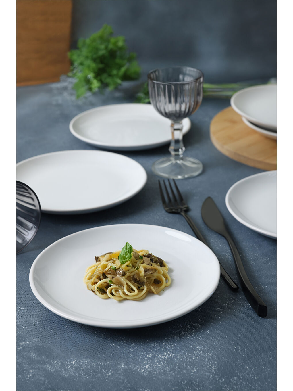 Keramika Beyaz Delta Pasta Tabağı 17 Cm 6 Adet - 2