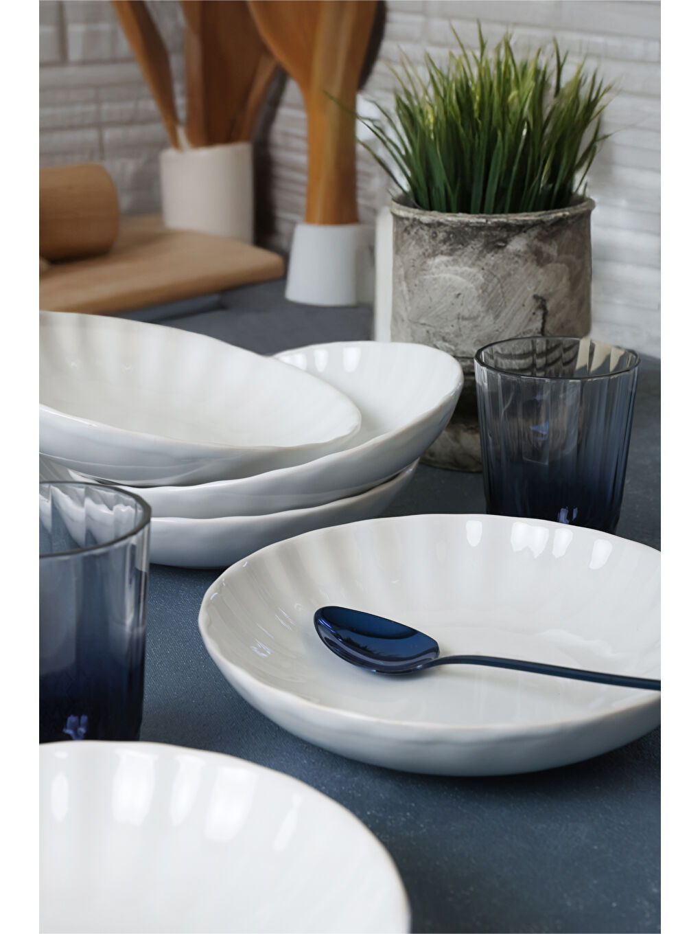 Beyaz Sirius Yemek  Tabağı 20 Cm 6 Adet-1