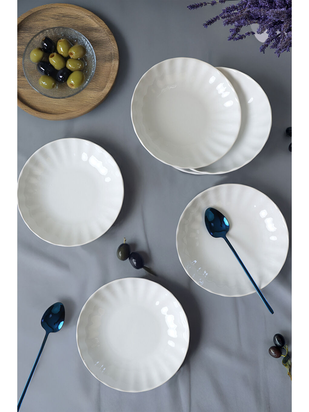 Beyaz Sirius Yemek  Tabağı 20 Cm 6 Adet-3