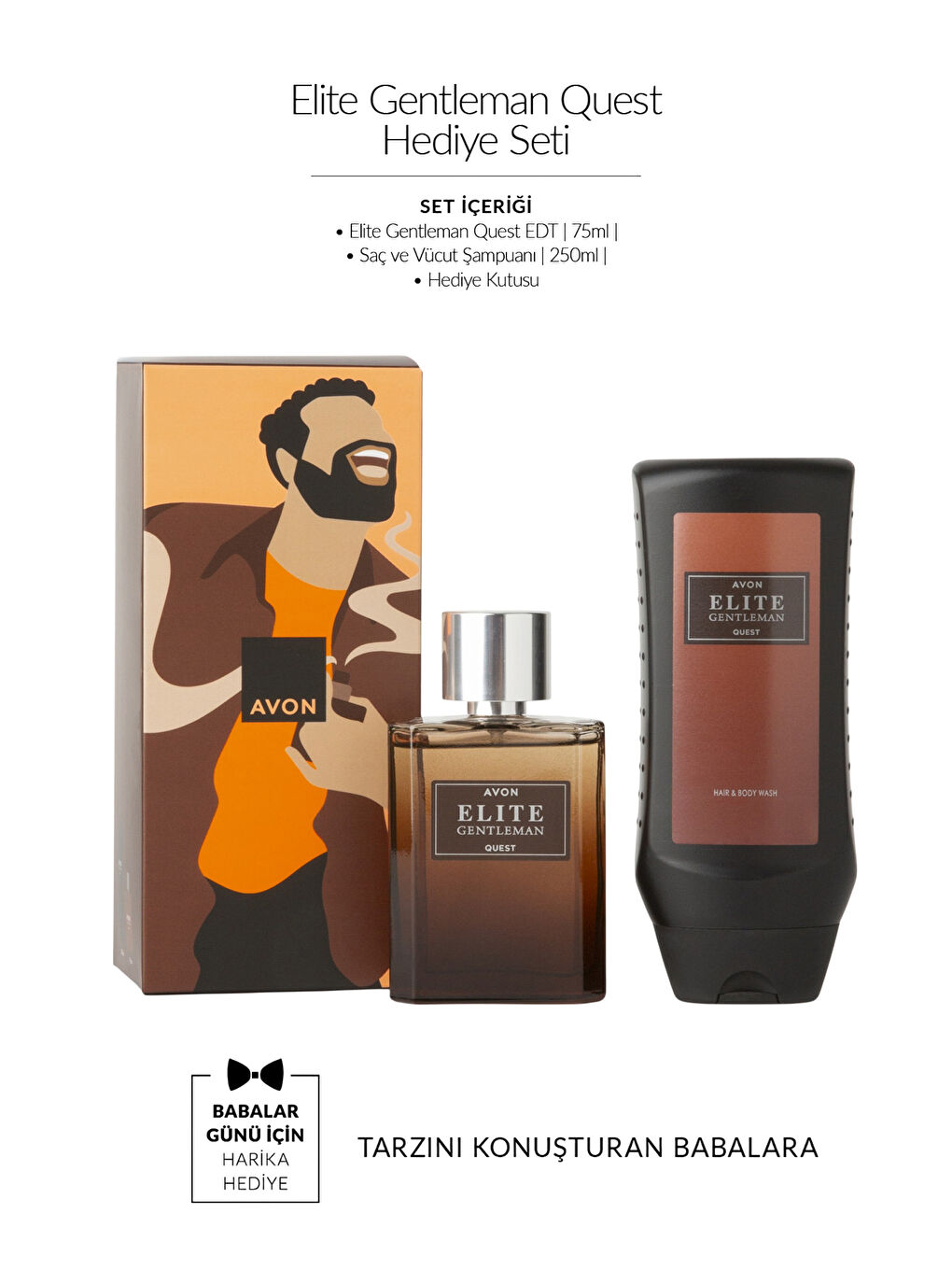 Elite Gentleman Quest Erkek Parfüm ve Şampuan Hediye Seti-1