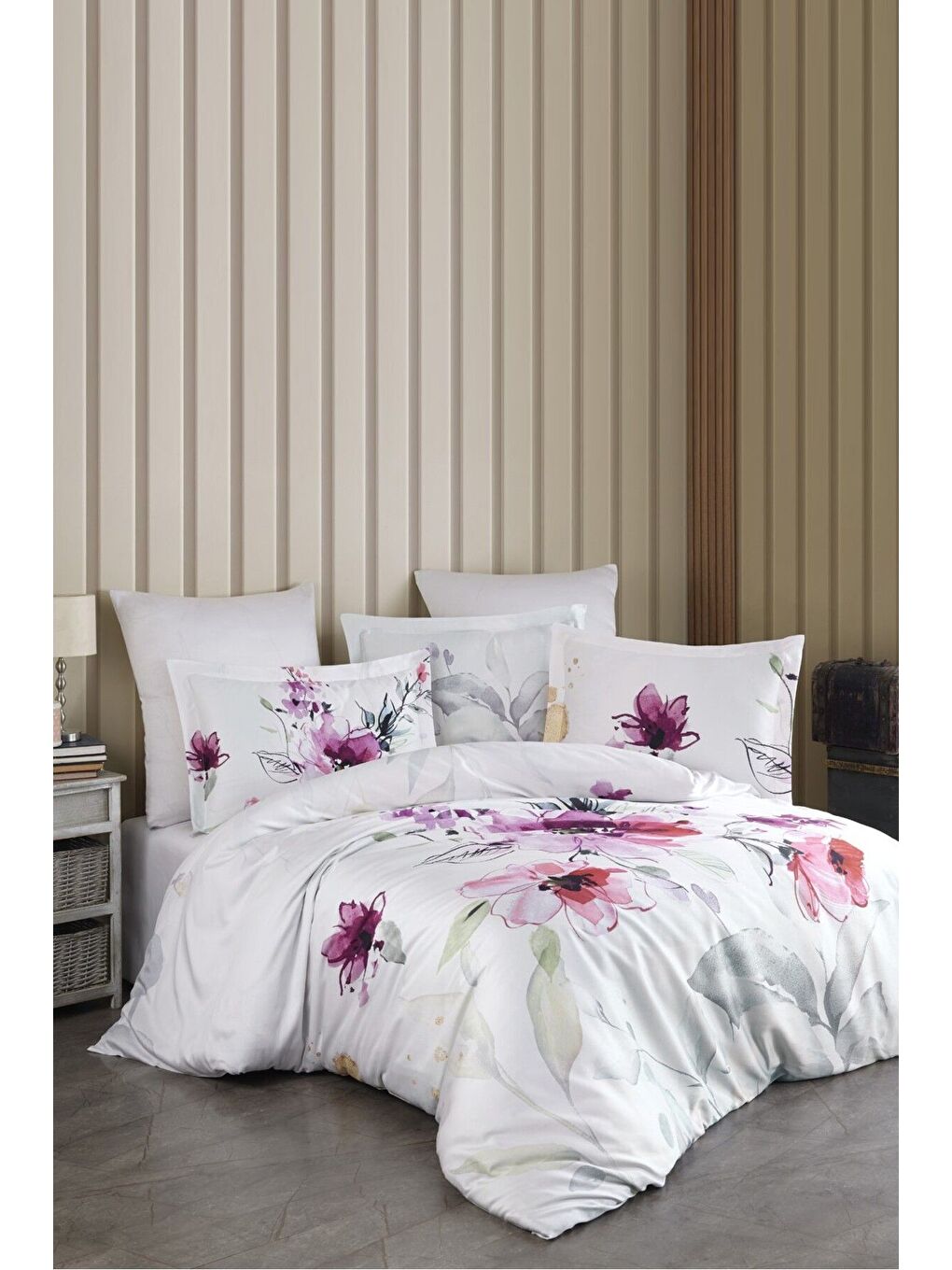 Gri Lyocell Çift Kişilik Nevresim Takımı Verona