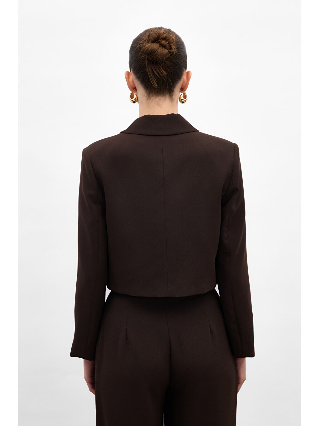 Kahverengi Luna Kısa Ceket - Kahve-7