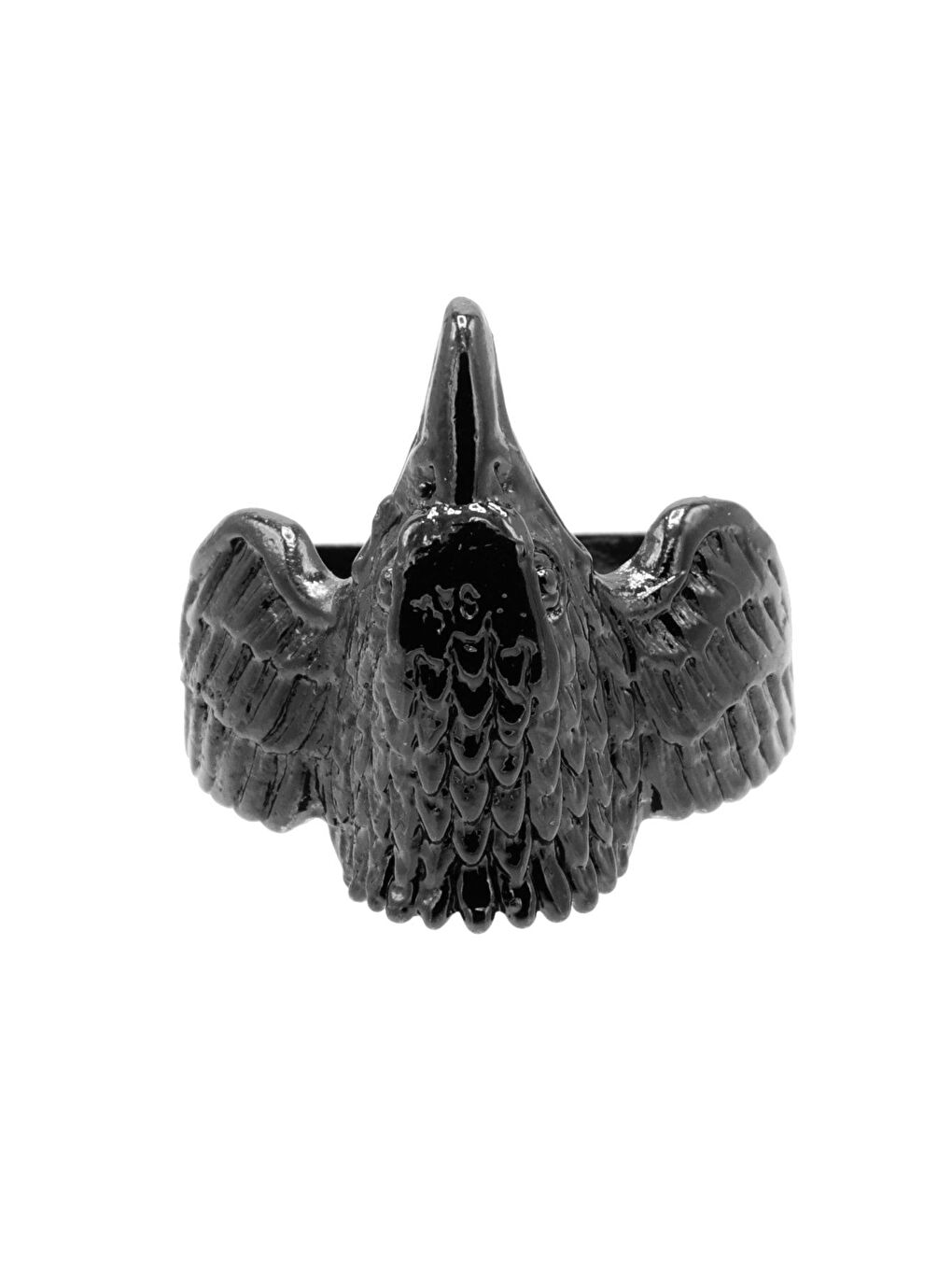 Erkek Metalik Antrasit Lak Kaplama Ayarlanabilir Albatros Yüzük