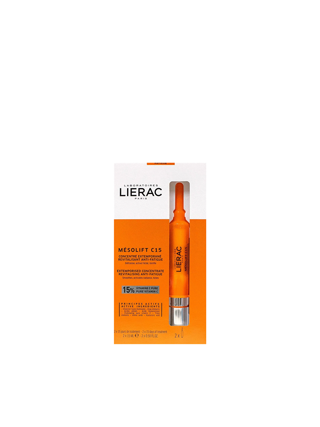 LIERAC Renksiz Mesolift C15 Revitalising Anti-Fatigue Serum 2x15ml