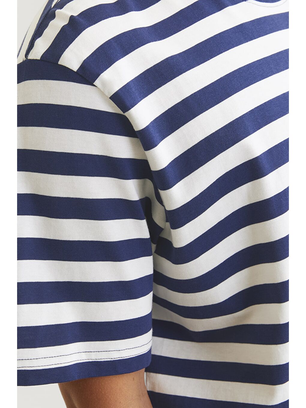 Lacivert Originals Jorvesterbro %100 Pamuk Relaxed Fit Çizgili Tişört 12265748-4