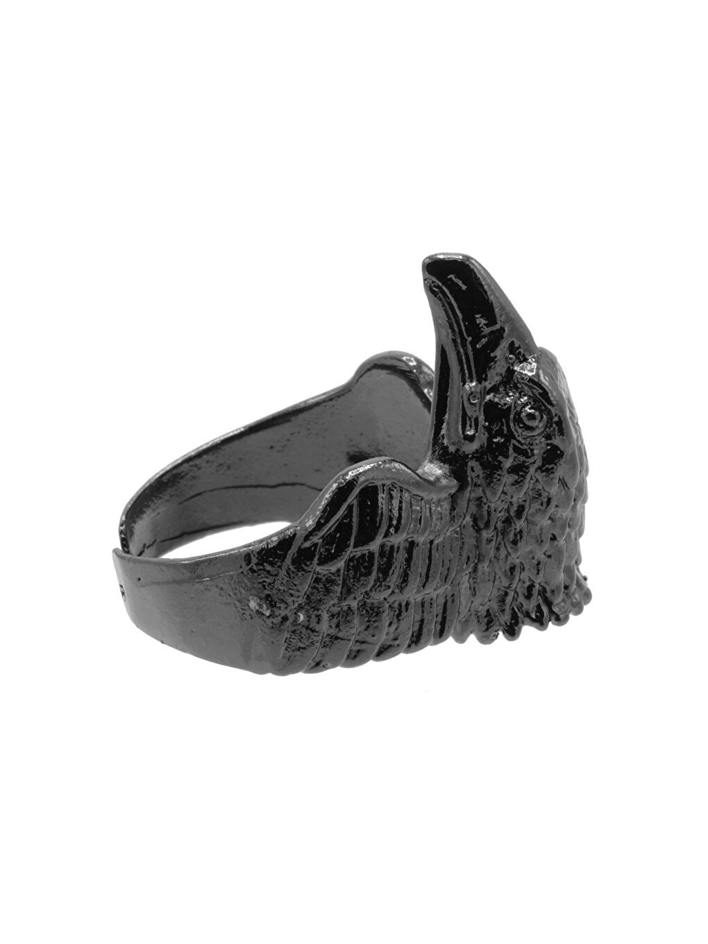 Erkek Metalik Antrasit Lak Kaplama Ayarlanabilir Albatros Yüzük-2