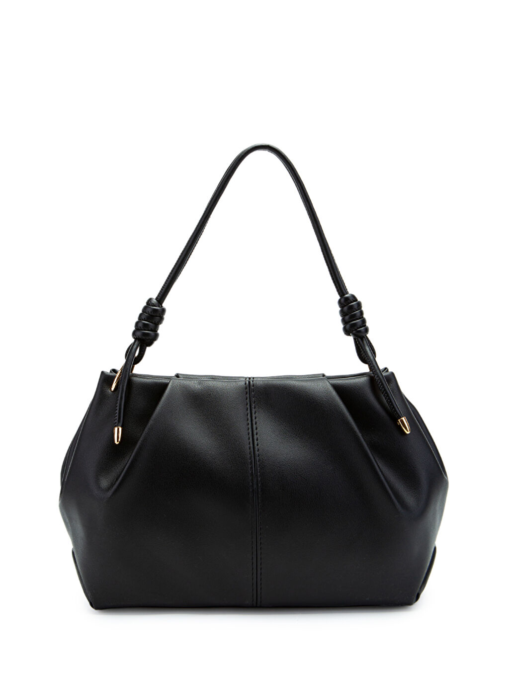 Büzgü Detaylı Mat Chen Kol Çanta Siyah