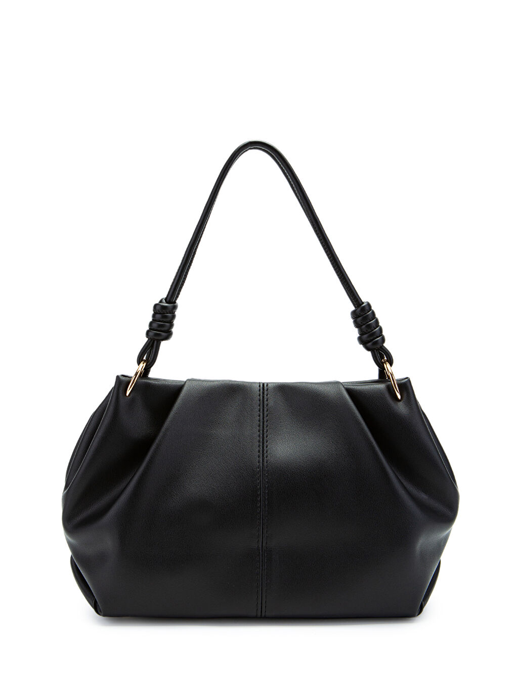 Büzgü Detaylı Mat Chen Kol Çanta Siyah-2