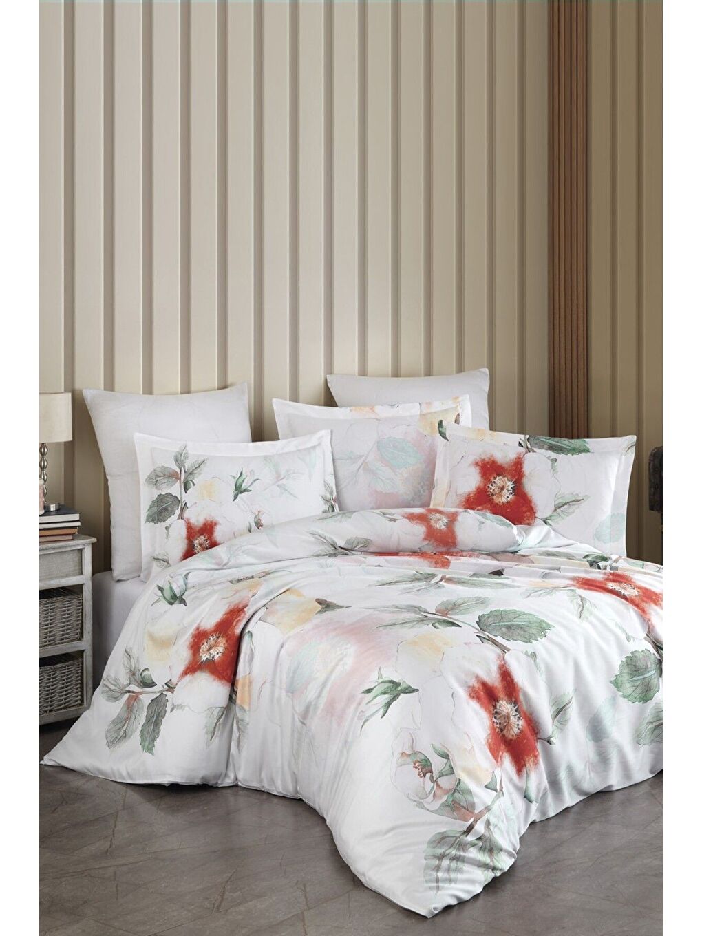 Gri Lyocell Çift Kişilik Nevresim Takımı Aruna