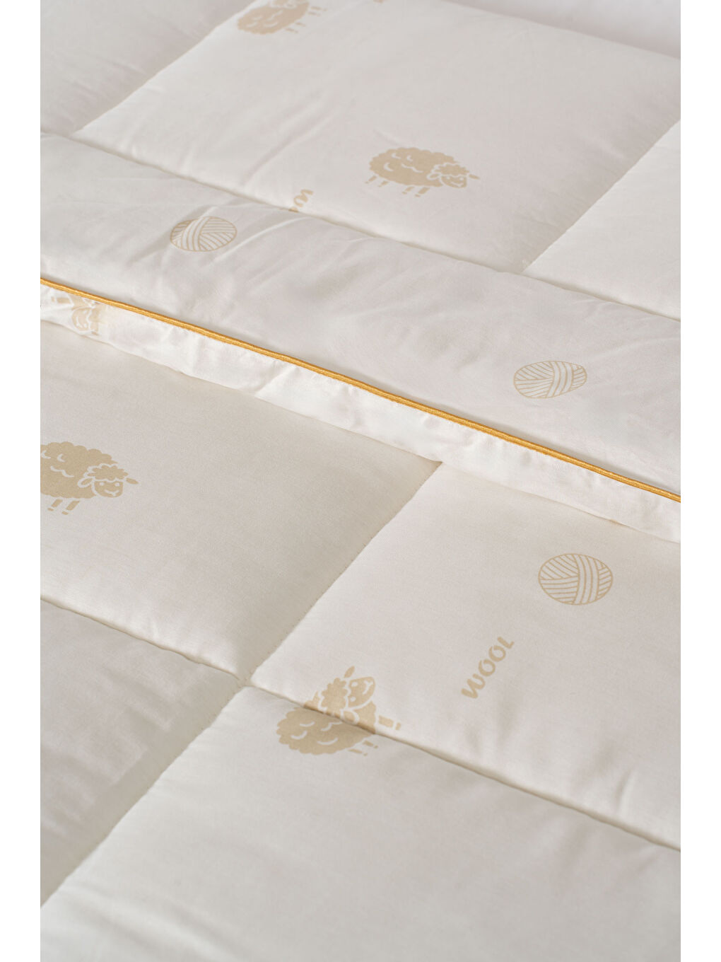 Ekru Pure Woll King Size Yün Yorgan (215x235 cm) – %100 Pamuk Kılıf | Bez Çantalı-5