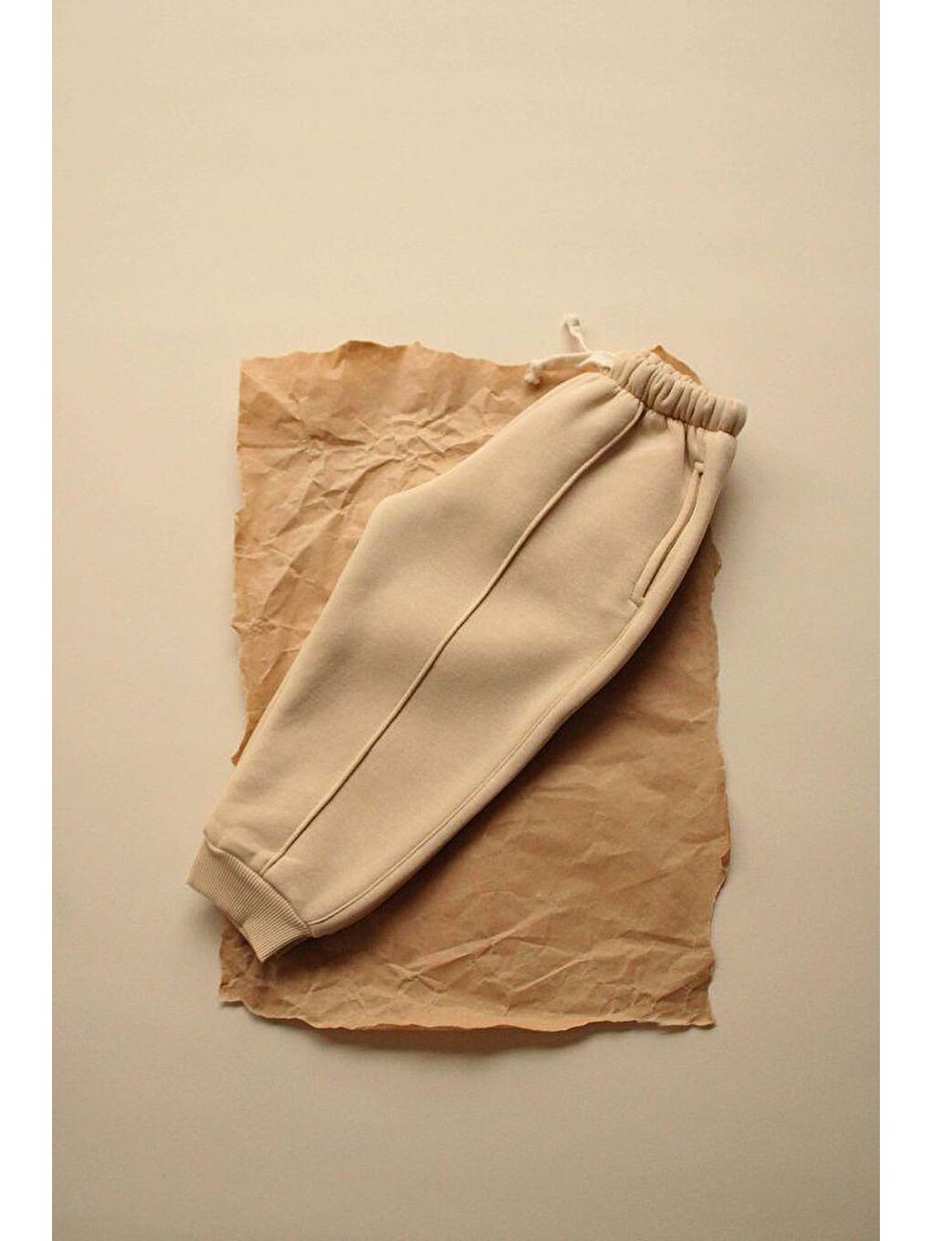 Bej Eşofman Altı İçi Polarlı-2