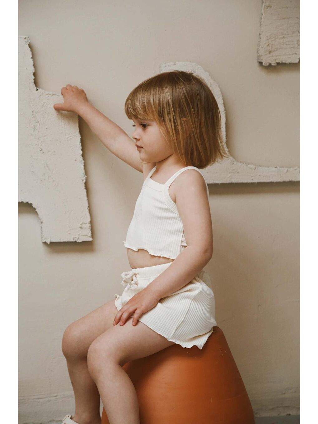 Ekru Deniz Kabuğu Askılı Crop Ve Şortlu Takım-6