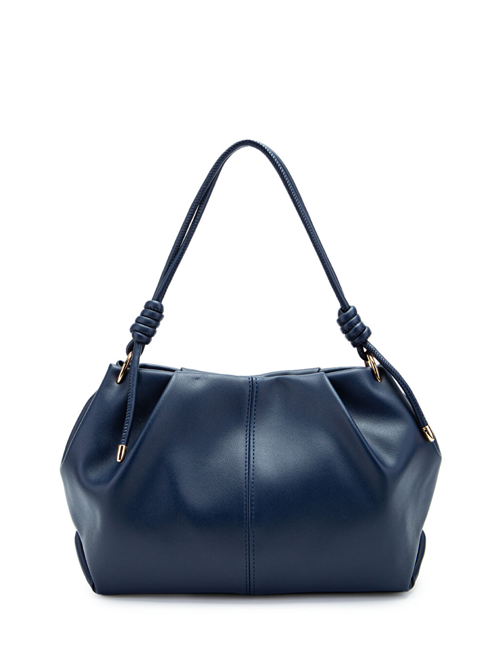 Büzgü Detaylı Suni Deri Chen Kol Çanta Lacivert