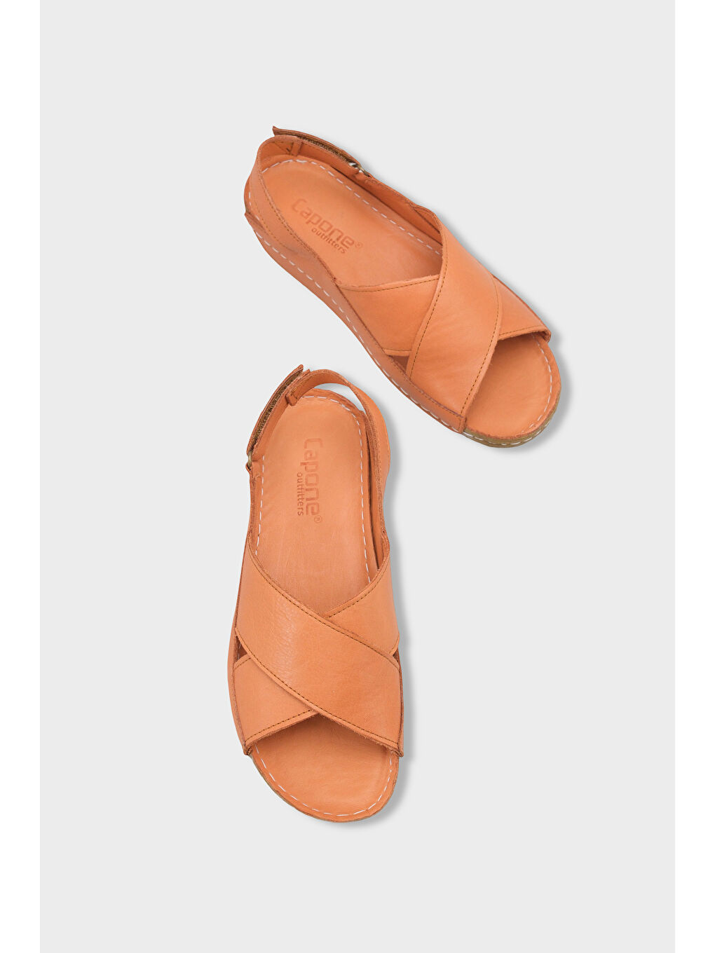 Kahverengi Florina Hakiki Deri Soft Konfor Kadın Sandalet-4