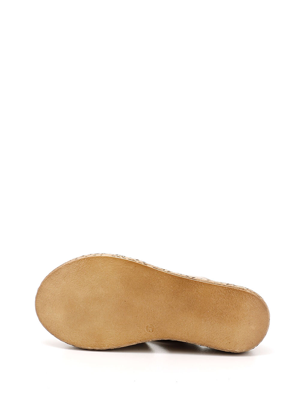 Bej Kadın BEJ-TEN RENGİ Hakiki Deri Dolgu Tabanlı Terlik-3