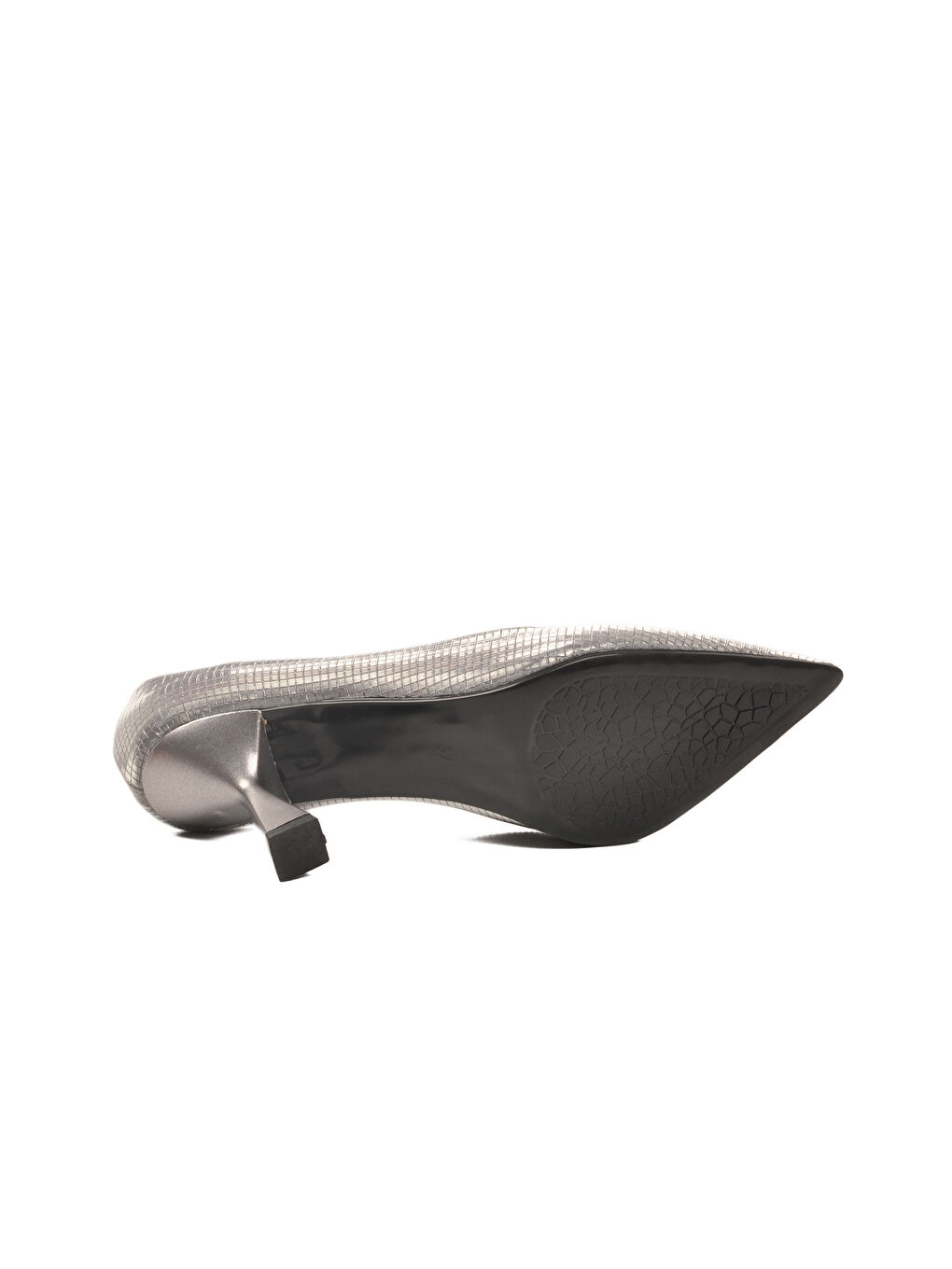 Gri Platin İnce Topuklu Kadın Abiye Ayakkabı 665140 Z-4