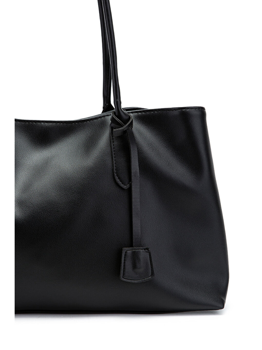 Suni Deri Mıknatıs Kapama Diaz Kol Çanta Siyah-1