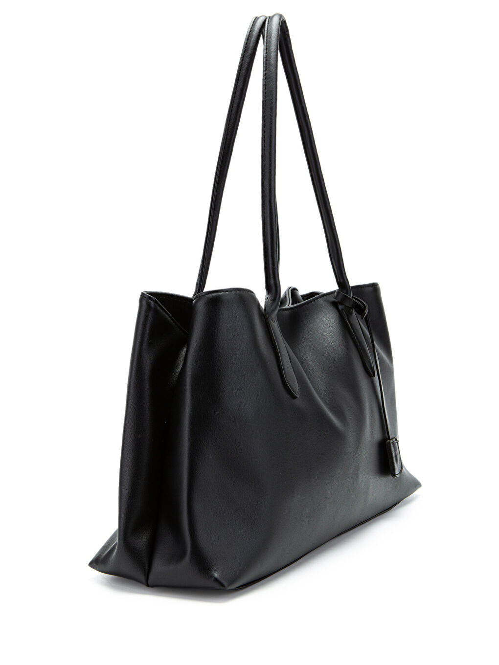 Suni Deri Mıknatıs Kapama Diaz Kol Çanta Siyah-2