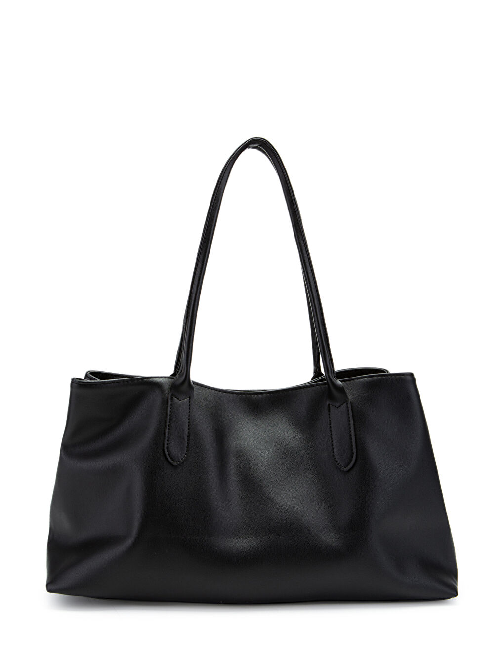 Suni Deri Mıknatıs Kapama Diaz Kol Çanta Siyah-3