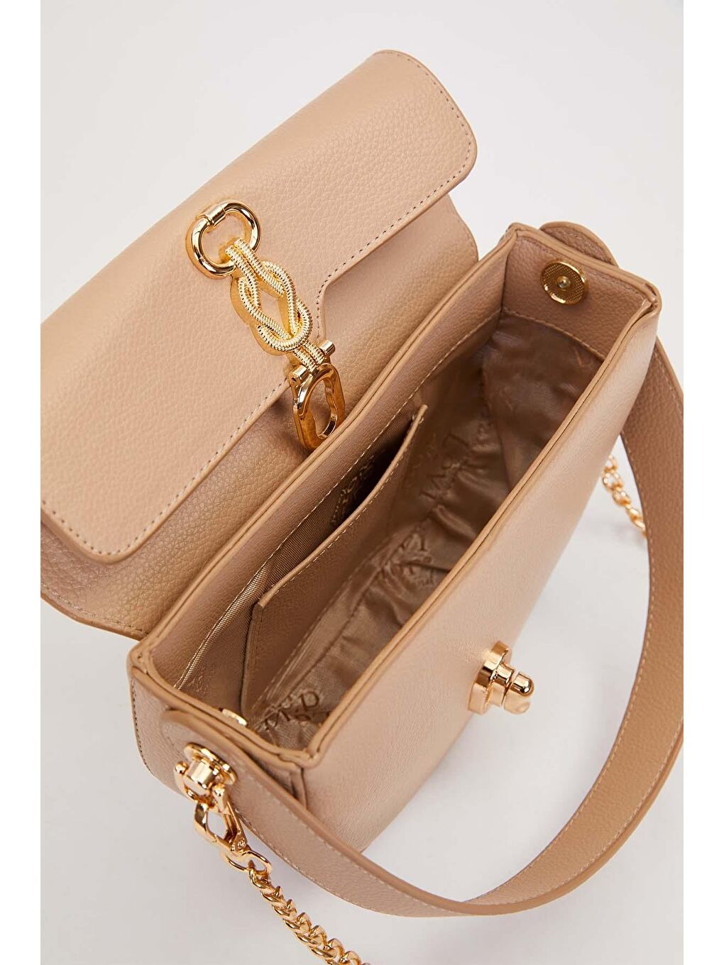 Bej Vizon Kadın El ve Omuz Çantası 930930-2